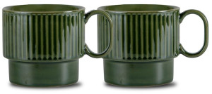 COFFEE & MORE TEA MUG, 2-PCS GREEN