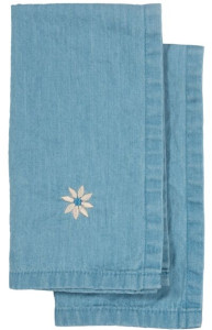 EDEN DENIM KITCHEN TOWEL, 2-PCS, BLUE
