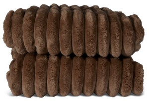 ESTHER REC. FLEECE PLAID, DARK BROWN