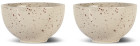 DITTE BOWL, 2-PCS, BEIGE/BORDEAUX