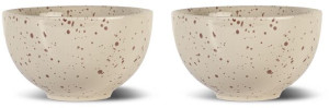 DITTE BOWL, 2-PCS, BEIGE/BORDEAUX