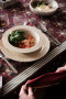 LINNEA TABLE CLOTH, MIXED BORDEAUX