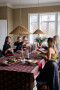 LINNEA TABLE CLOTH, MIXED BORDEAUX