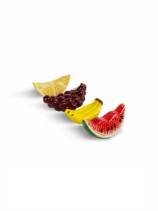 FRUITS UCHWYTY NA PAŁECZKI 4-SZT., ŻÓŁTY/FIOLETOWY/CZERWONY