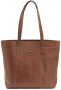 LEATHER LINE TOTE BAG COGNAC ONE SIZE