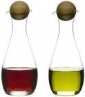 Oak oil/vinegar bottles with oak stoppers, 2-pack