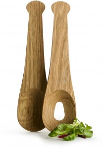 OAK SALAD SERVERS