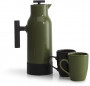 ACCENT COFFEE POT GREEN STEEL INSET