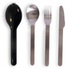 TO GO CUTLERY 3-PCS/SET, BLACK/SILVER