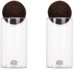 NATURE SALT-AND PEPPER SET WITH CORK STOPPERS, 2-PACK