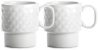 COFFEE & MORE COFFEE MUG, 2-PCS, WHITE