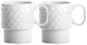 COFFEE & MORE COFFEE MUG, 2-PCS, WHITE