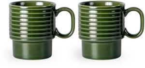 COFFEE & MORE COFFEE MUG 2-PCS, GREEN