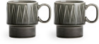 COFFEE & MORE COFFEE MUG 2-PCS, GREY