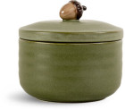 ELLEN JAR WITH LID ACORN, GREEN