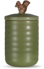 ELLEN JAR WITH LID SQUIRREL, GREEN