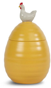 ELLEN JAR WITH LID HEN, YELLOW