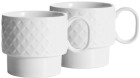 COFFEE & MORE TEA MUG, 2-PCS, WHITE