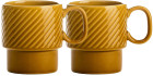 COFFEE & MORE COFFEE MUG 2-PCS, YELLOW