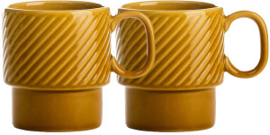 COFFEE & MORE COFFEE MUG 2-PCS, YELLOW