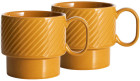 COFFEE & MORE TEA MUG 2-PCS, YELLOW