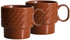 COFFEE & MORE TEA MUG 2-PCS, TERRACOTTA