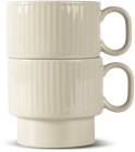 COFFEE & MORE TEA MUG, 2-PCS, BEIGE