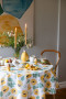 EDEN ROUND WAXED TABLECLOTH, MIXED YELLOW