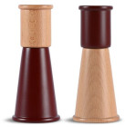GURKEN SALT AND PEPPER MILL SMALL, 2-PCS, DARK RED/BROWN