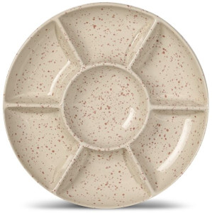 Talerz do serwowania DITTE, beżowy/bordowy