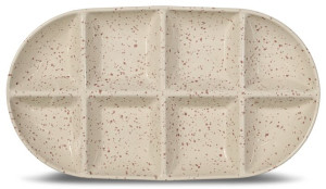 Talerz do serwowania DITTE, duży, beżowy/bordowy