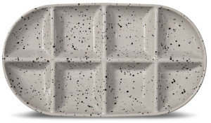 Talerz do serwowania DITTE, duży, szary/czarny