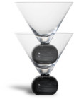 GLASS SPICE 2PCS/SET (6) CLEAR/BLACK