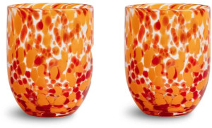 GLASS MESSY 2PCS, RED/ORANGE