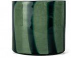 VASE/CANDLE HOLDER CALORE CURVE M, GREEN/NAVY