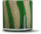 VASE/CANDLE HOLDER CALORE CURVE M, GREEN/BEIGE