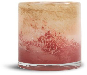 CANDLE HOLDER CALORE FADED XS, PINK/BEIGE/BORDEA