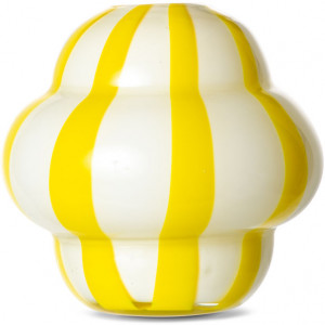 VASE CURLIE YELLOW/WHITE