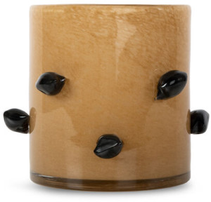 CANDLE HOLDER ARLO M, BEIGE/BLACK