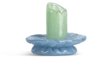 CANDLESTICK LARA XS, MINTY GREEN/LIGHT BLUE